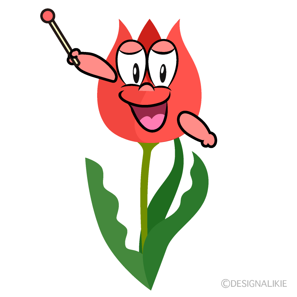 Speaking Tulip Cartoon Character Image