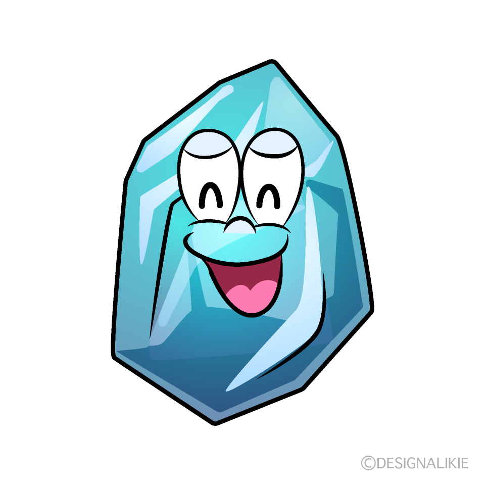 Smiling Ice Cartoon Character Image