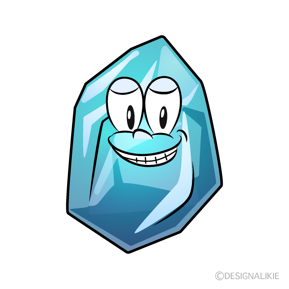 Grinning Ice Cartoon Character Image