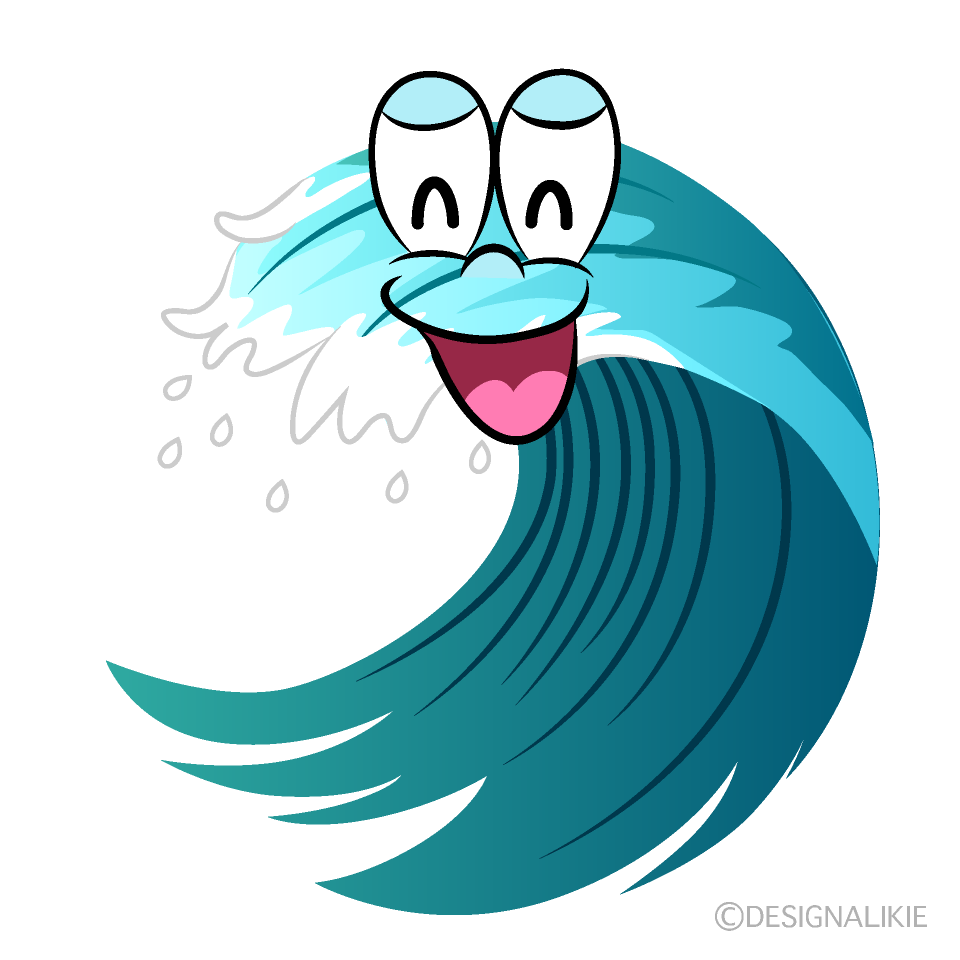 Smiling Wave Cartoon Character Image