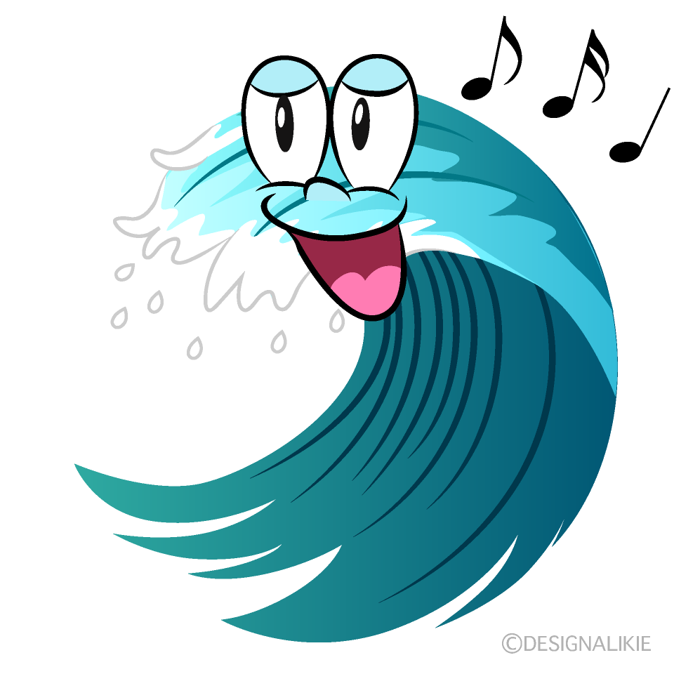 Singing Wave Cartoon Character Image