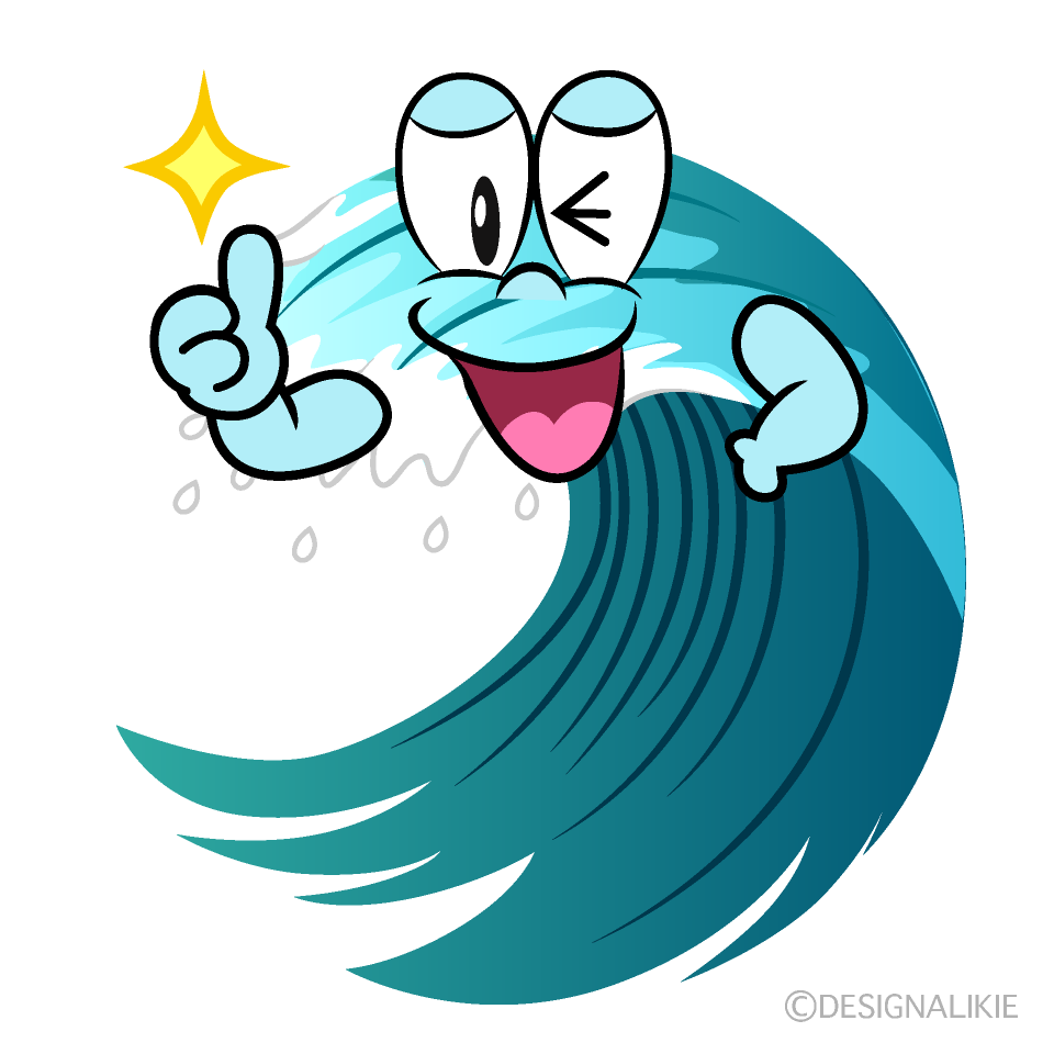 Thumbs up Wave Cartoon Character Image