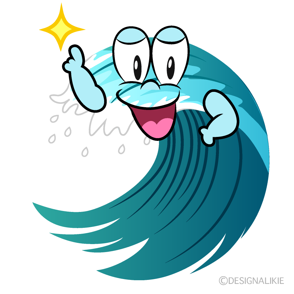 Posing Wave Cartoon Character Image