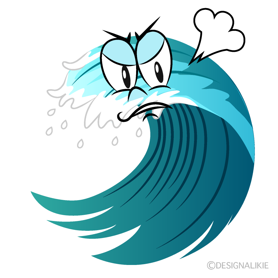 Angry Wave Cartoon Character Image