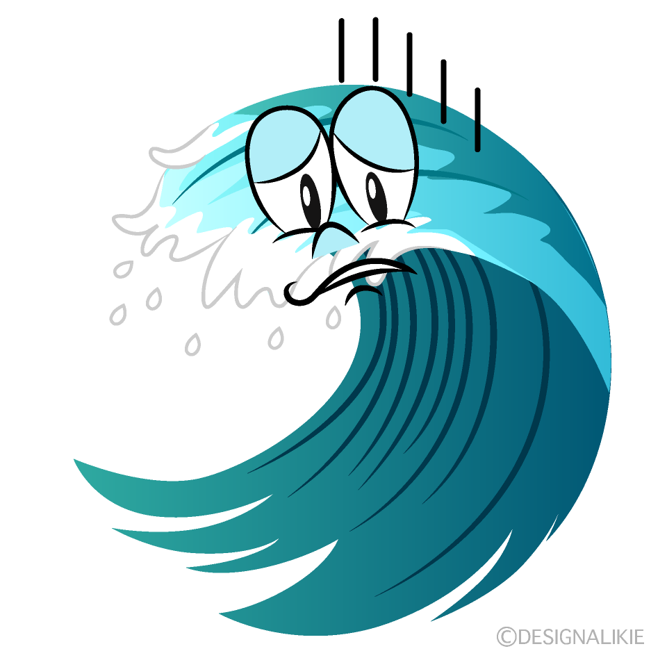 Depressed Wave Cartoon Character Image