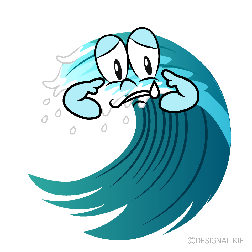 Sad Wave Cartoon Character Image