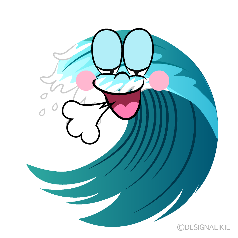 Relaxing Wave Cartoon Character Image