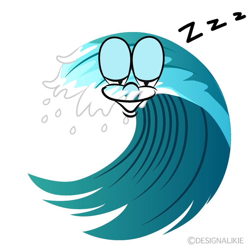 Sleeping Wave Cartoon Character Image