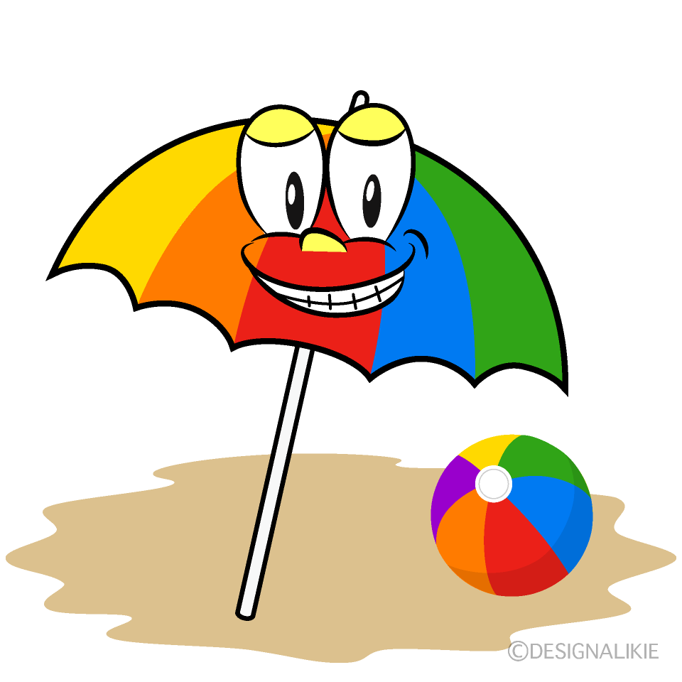 Grinning Beach Cartoon Character Image