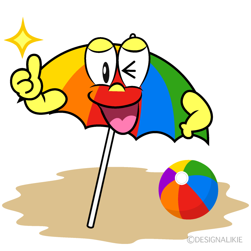 Thumbs up Beach Cartoon Character Image