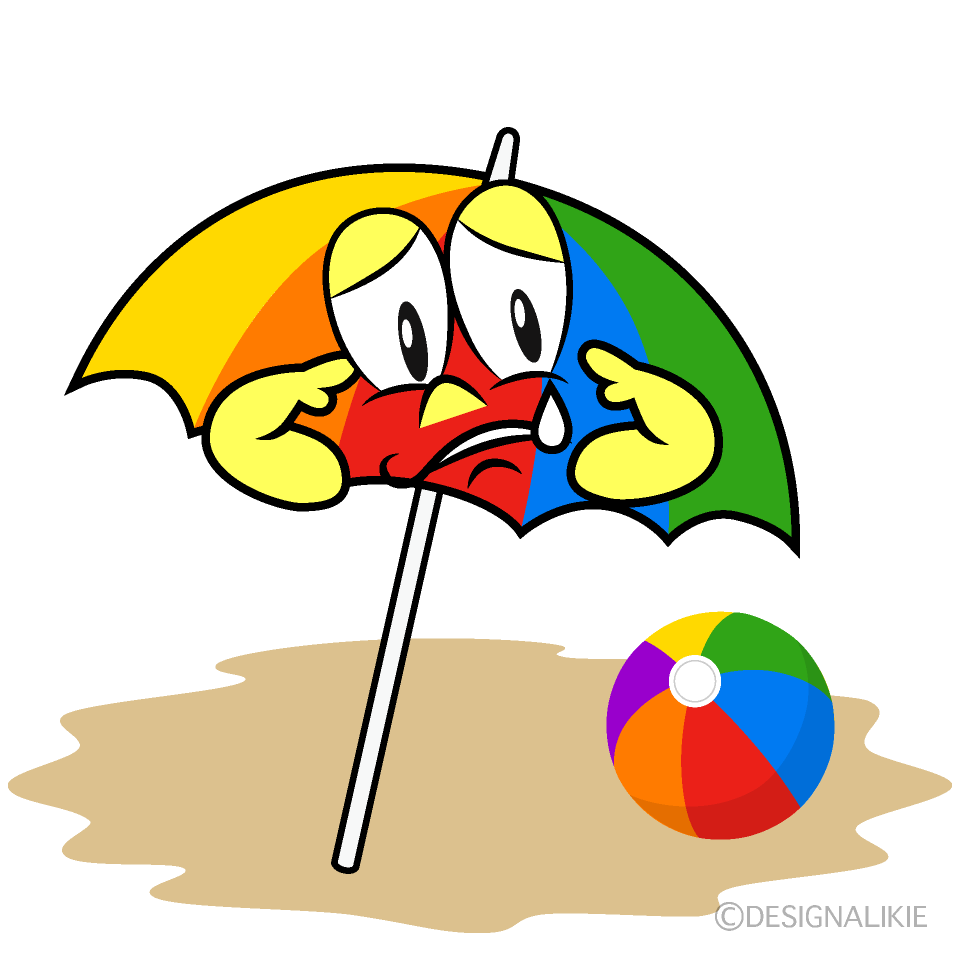 Sad Beach Cartoon Character Image