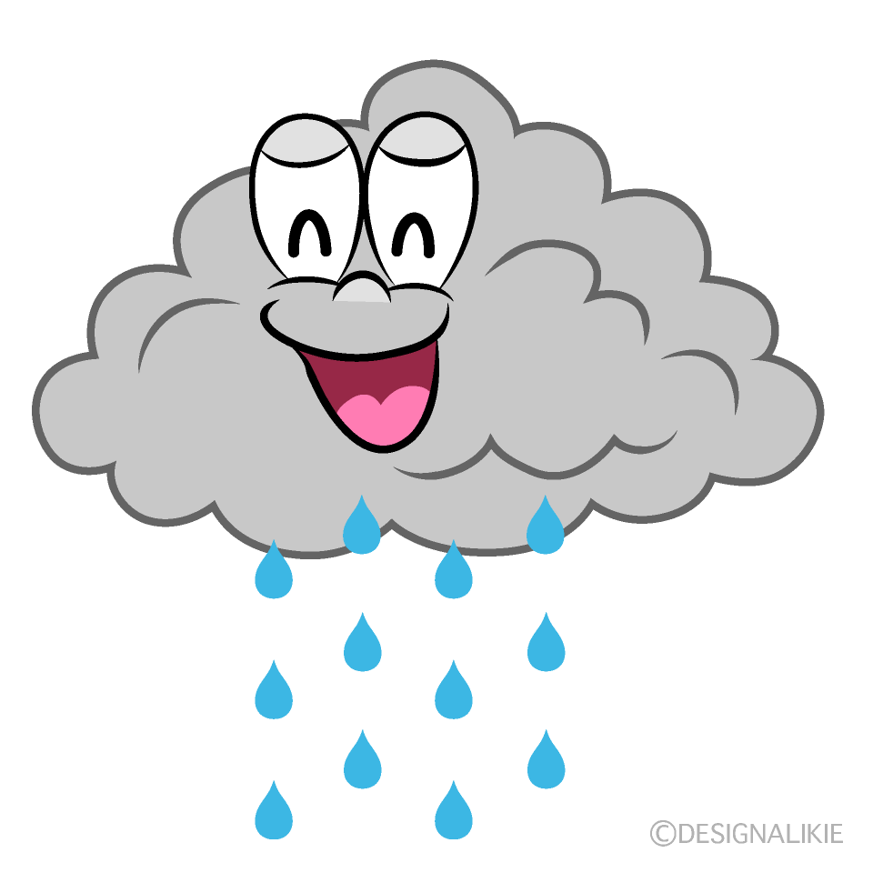 Smiling Rain Cartoon Character Image