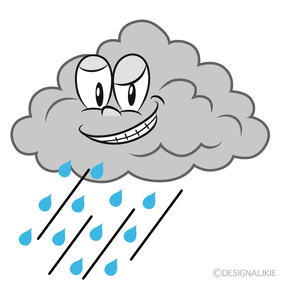 Grinning Rain Cartoon Character Image