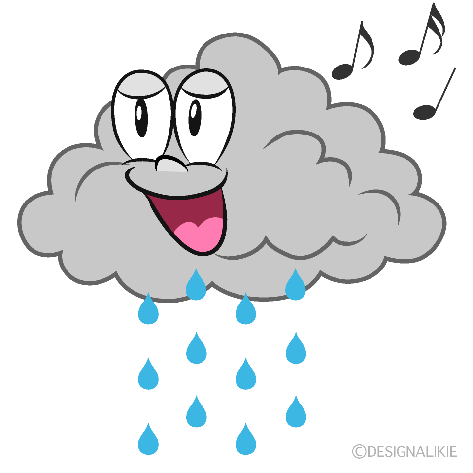 Singing Rain Cartoon Character Image