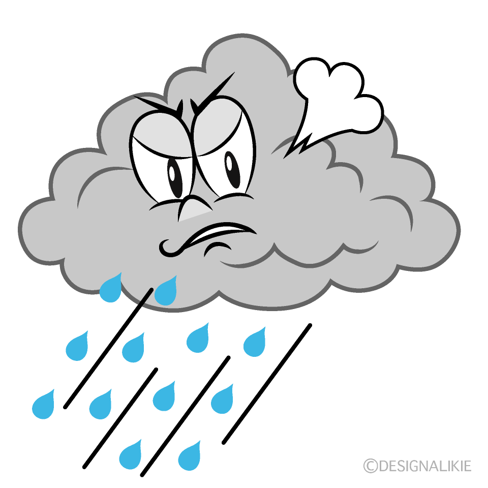 Angry Rain Cartoon Character Image