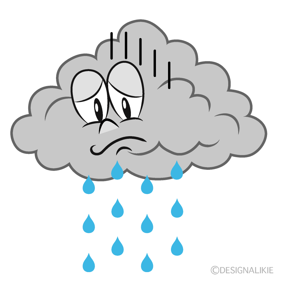 Depressed Rain Cartoon Character Image