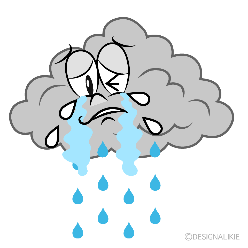 Crying Rain Cartoon Character Image