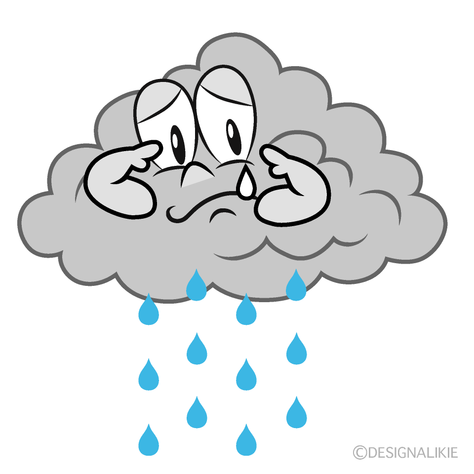 Sad Rain Cartoon Character Image