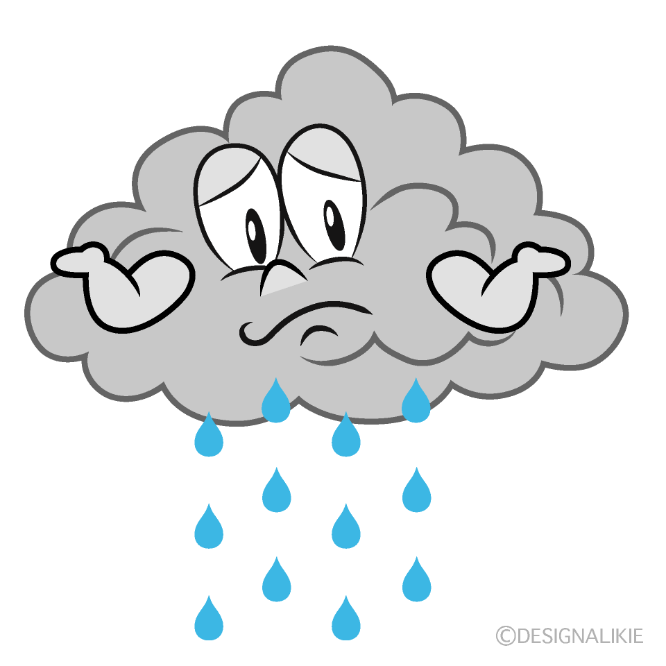 Troubled Rain Cartoon Character Image