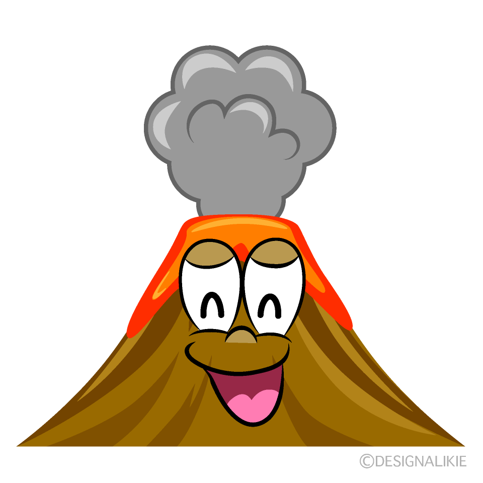 Smiling Volcano Cartoon Character Image