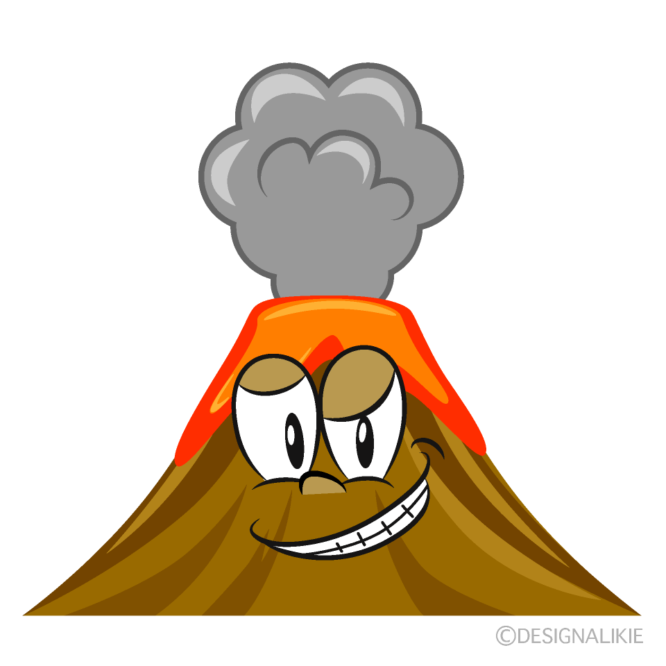 Grinning Volcano Cartoon Character Image