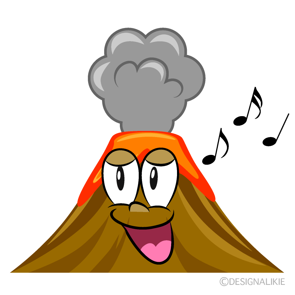 Singing Volcano Cartoon Character Image