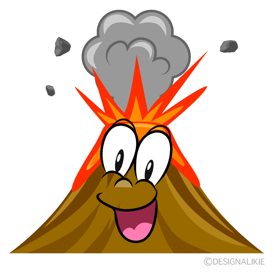 Surprising Volcano Cartoon Character Image