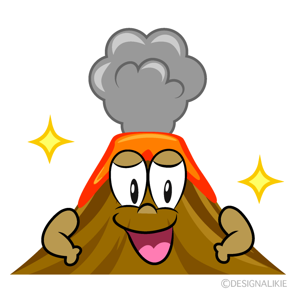 Glitter Volcano Cartoon Character Image