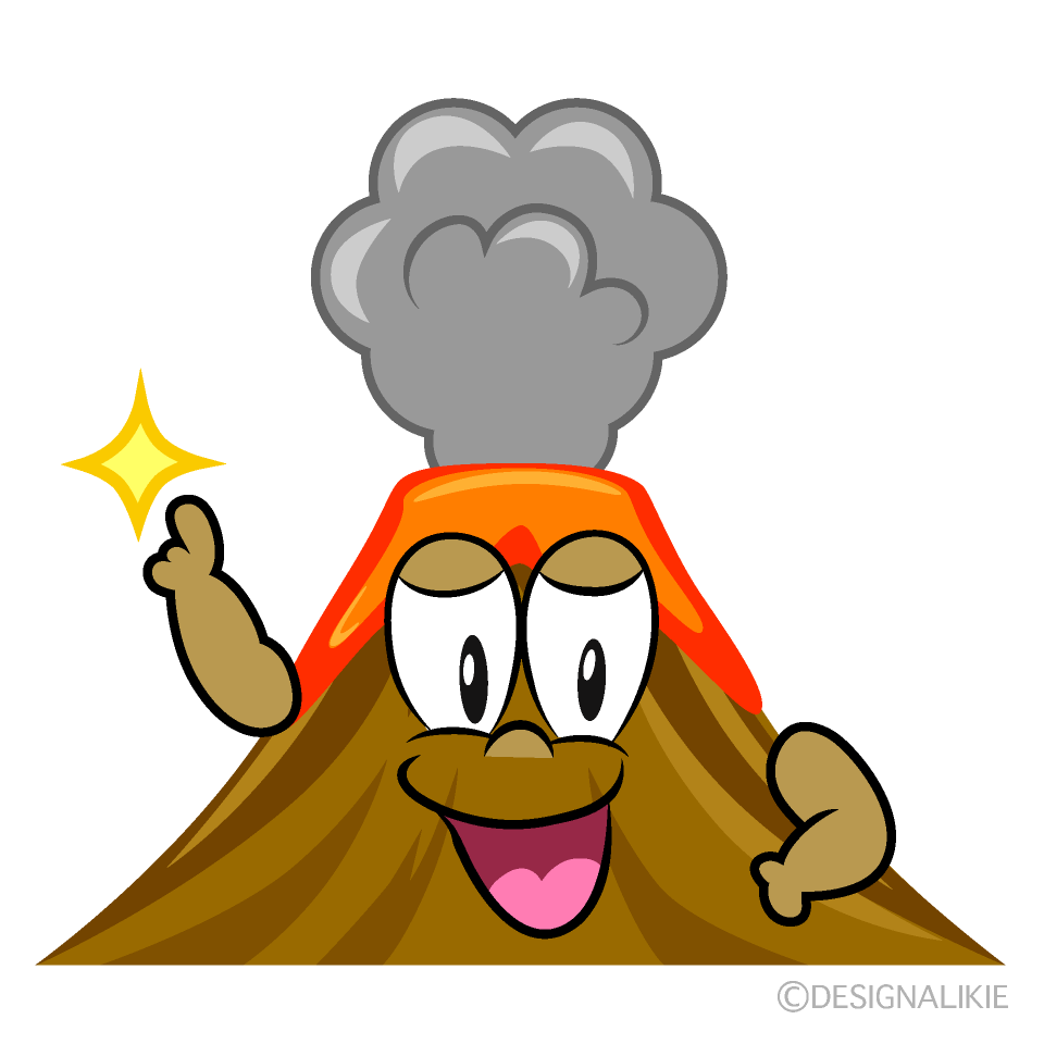 Posing Volcano Cartoon Character Image