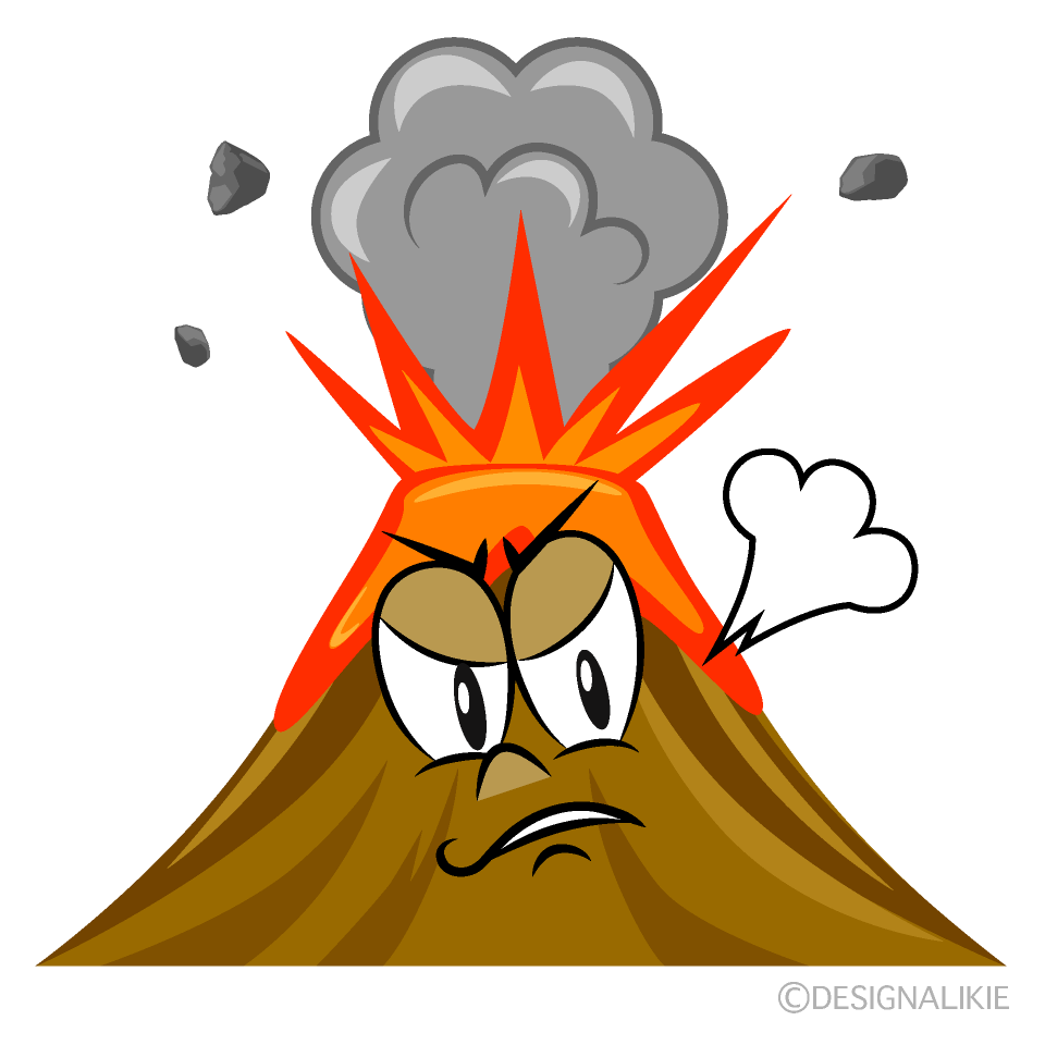 Angry Volcano Cartoon Character Image