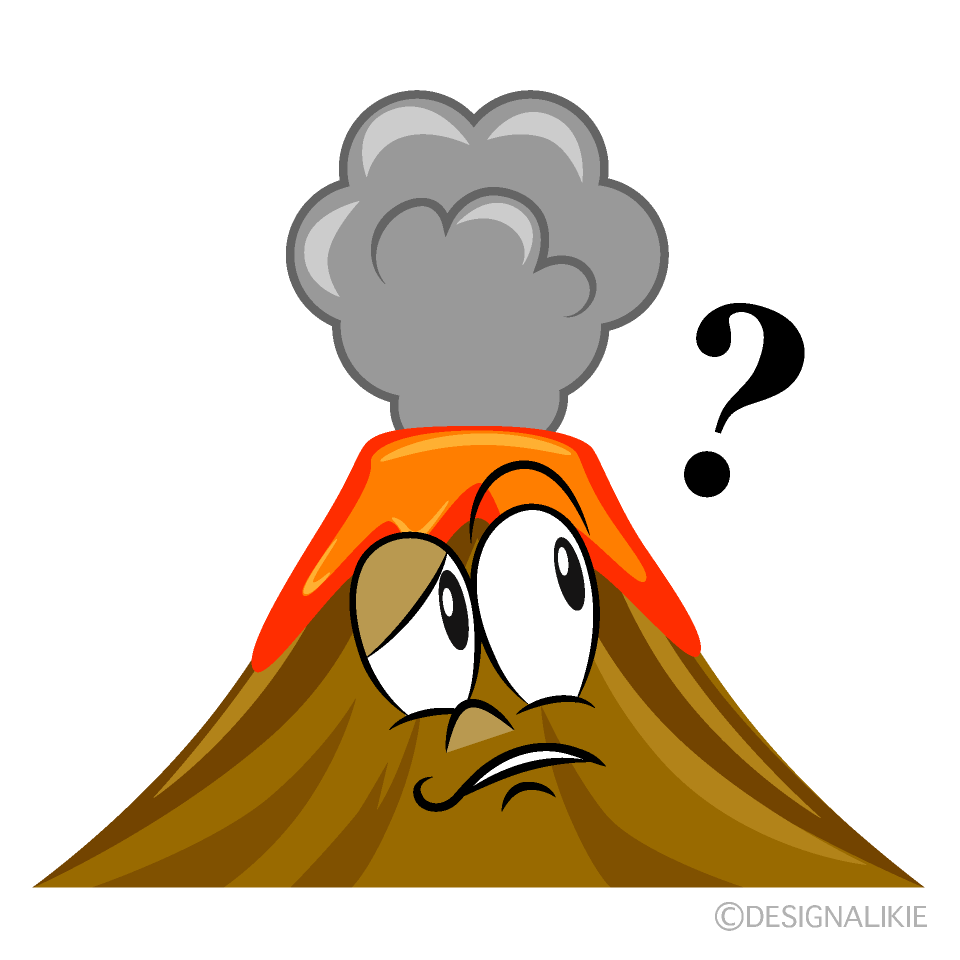 Thinking Volcano Cartoon Character Image