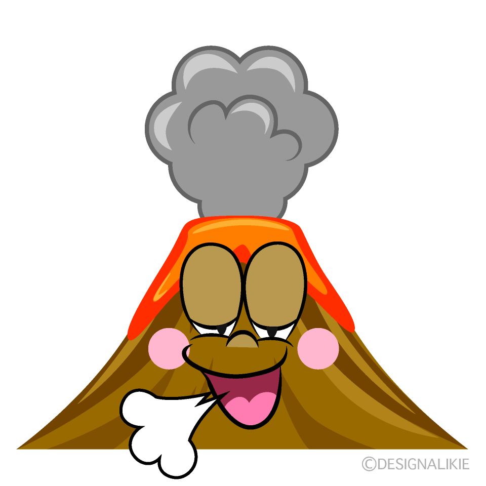 Relaxing Volcano Cartoon Character Image