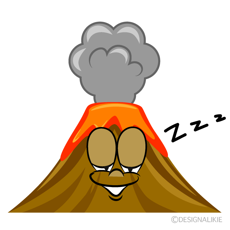 Sleeping Volcano Cartoon Character Image