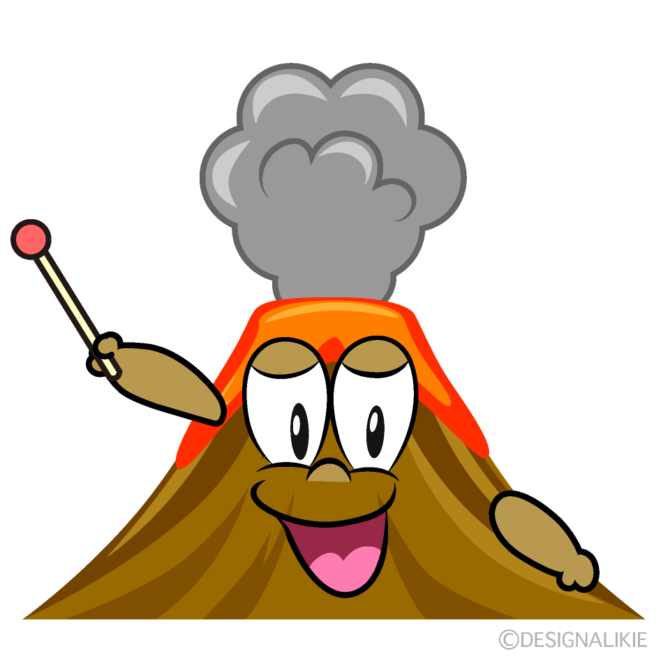 Speaking Volcano Cartoon Character Image