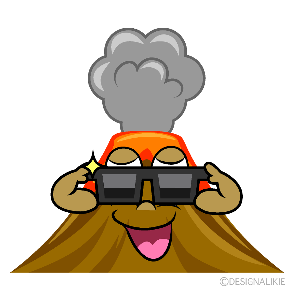 Cool Volcano Cartoon Character Image