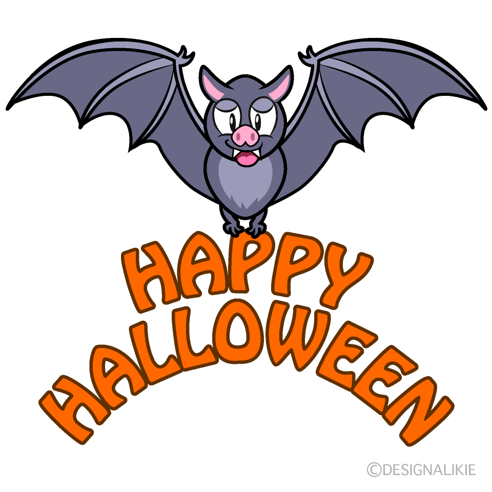 Murciélago con Feliz Halloween Imágenes Gratis de Personajes de Dibujos  Animados｜Charatoon ES