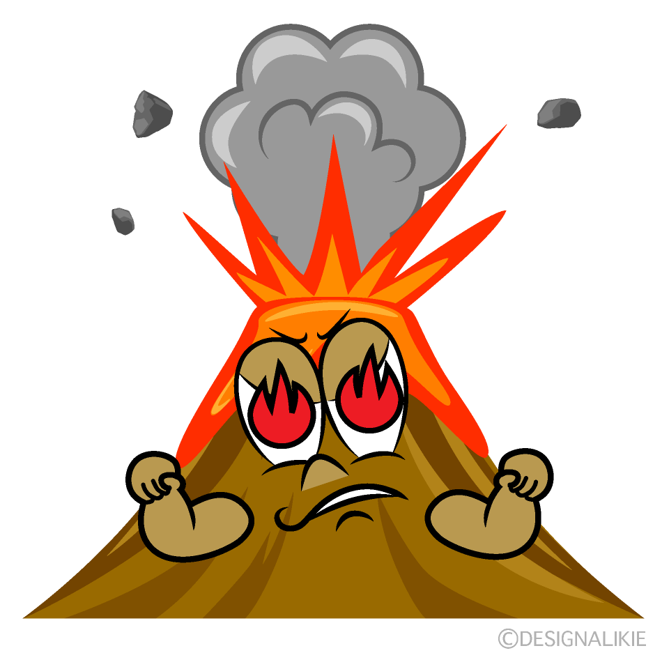 Enthusiasm Volcano Cartoon Character Image