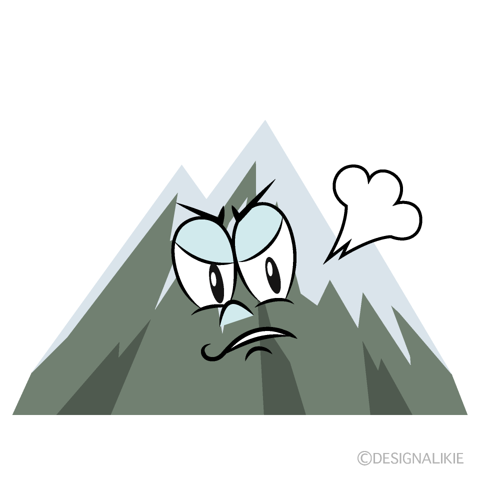 Angry Snowy Mountain Cartoon Character Image