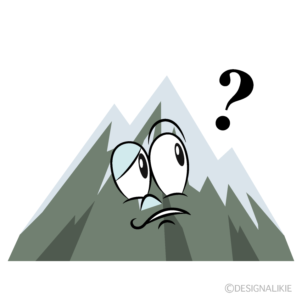 Thinking Snowy Mountain Cartoon Character Image