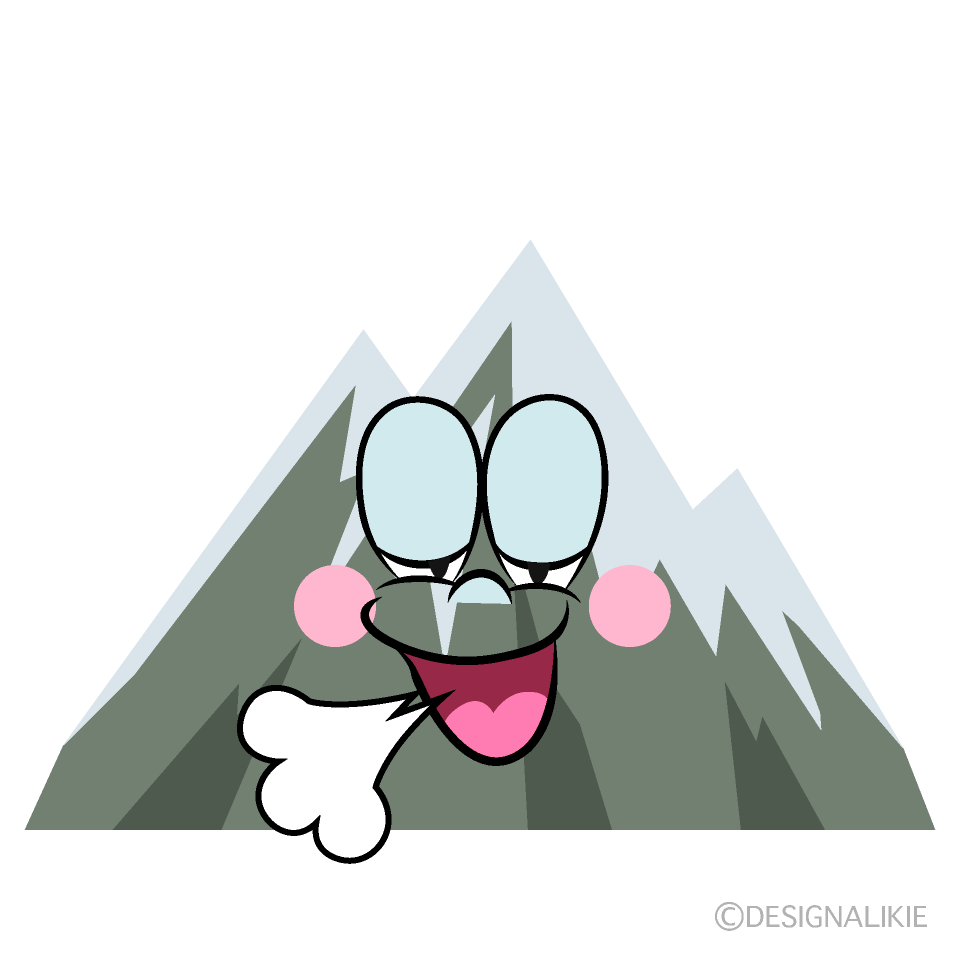 Relaxing Snowy Mountain Cartoon Character Image