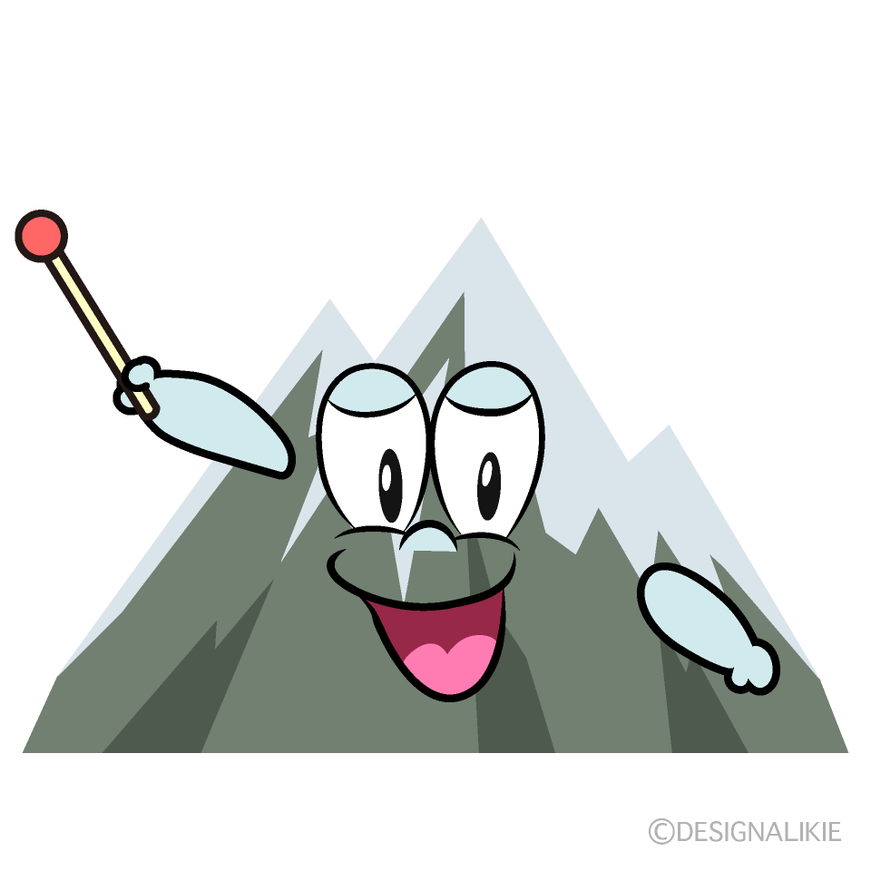 Speaking Snowy Mountain Cartoon Character Image