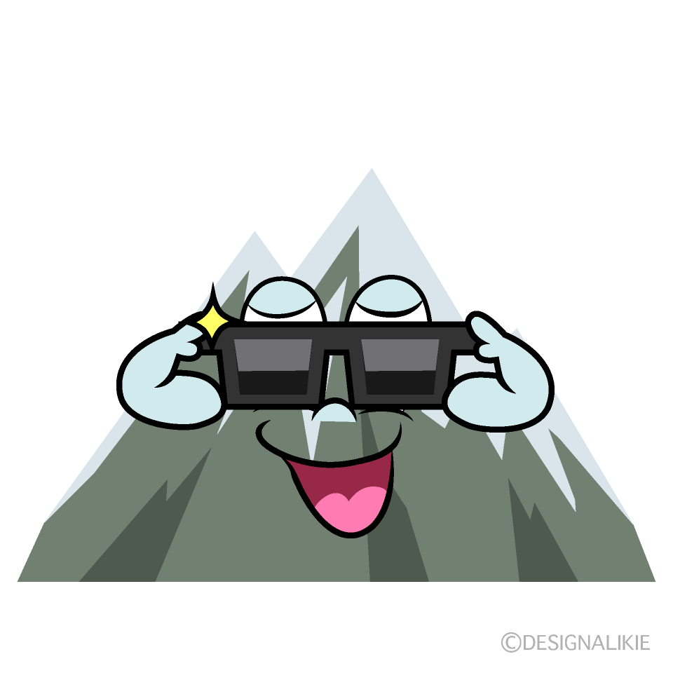 Cool Snowy Mountain Cartoon Character Image