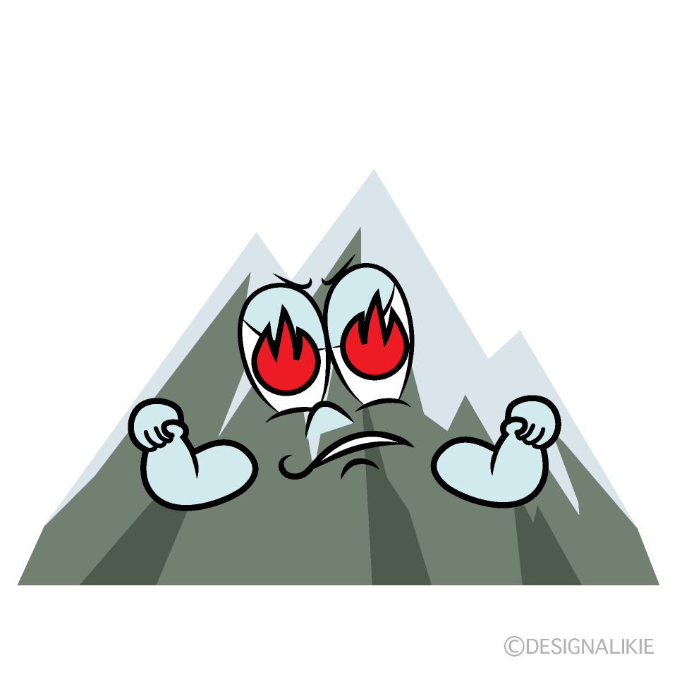 Enthusiasm Snowy Mountain Cartoon Character Image