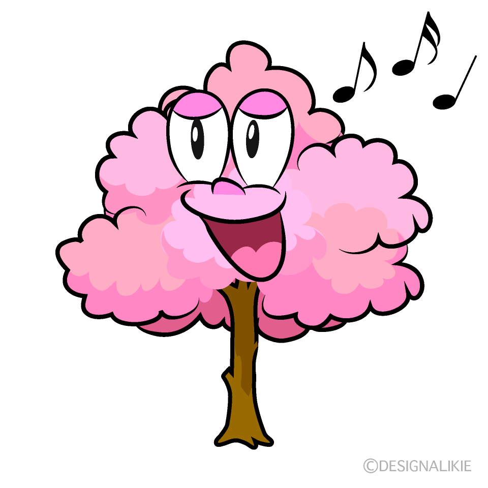 Singing Cherry Tree Cartoon Character Image