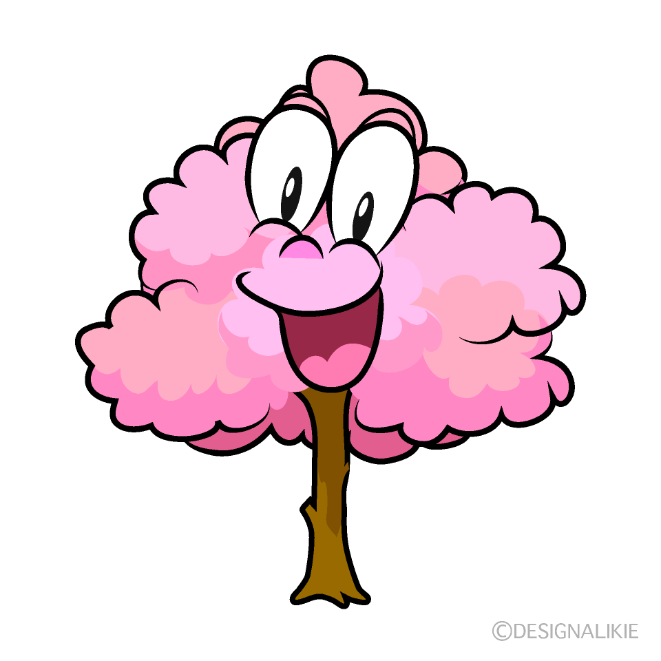 Surprising Cherry Tree Cartoon Character Image