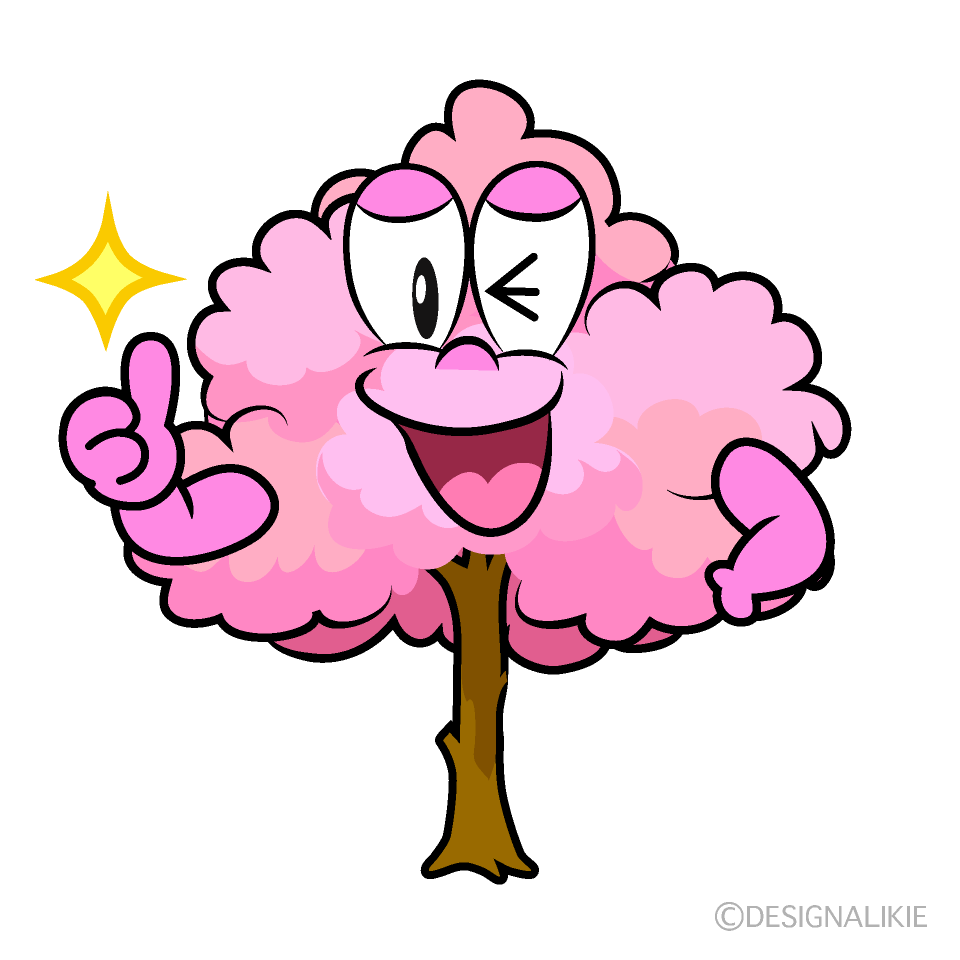 Thumbs up Cherry Tree Cartoon Character Image