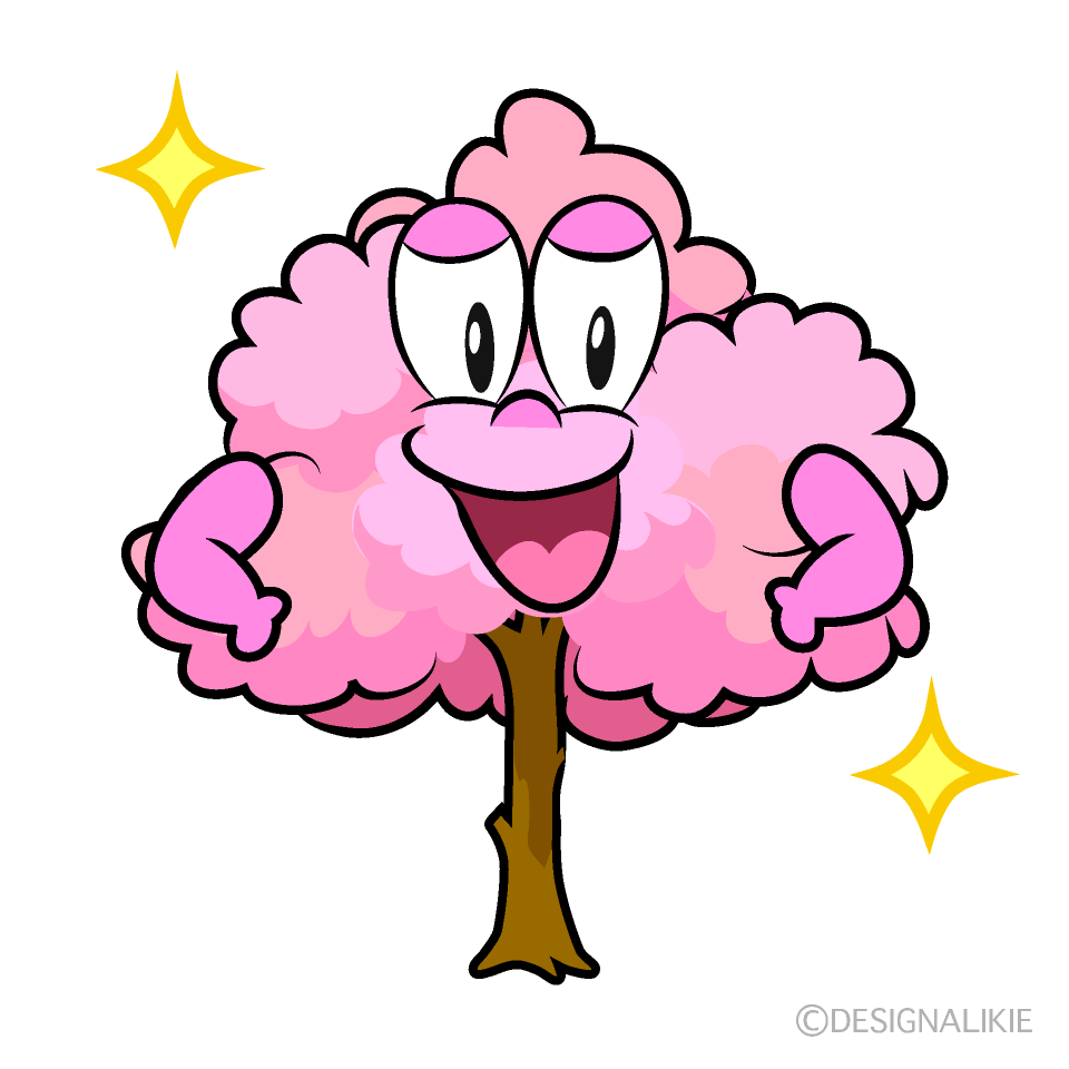 Glitter Cherry Tree Cartoon Character Image