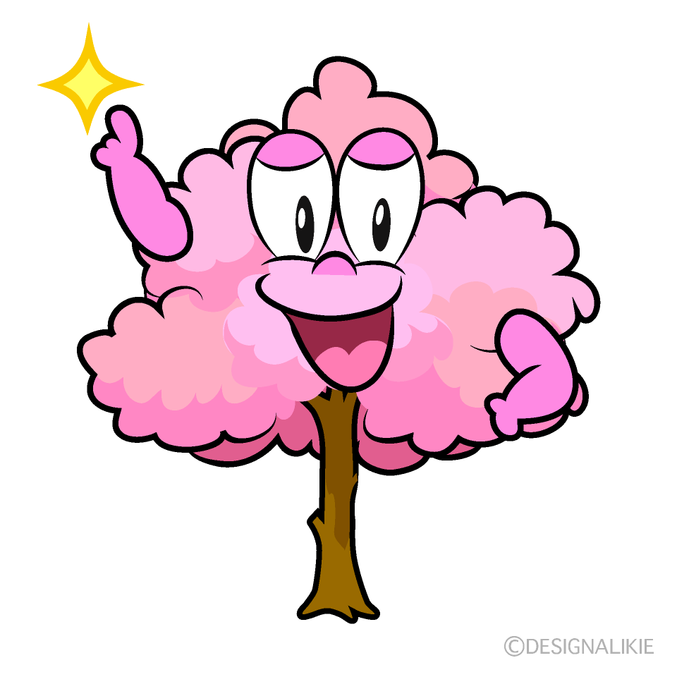 Posing Cherry Tree Cartoon Character Image