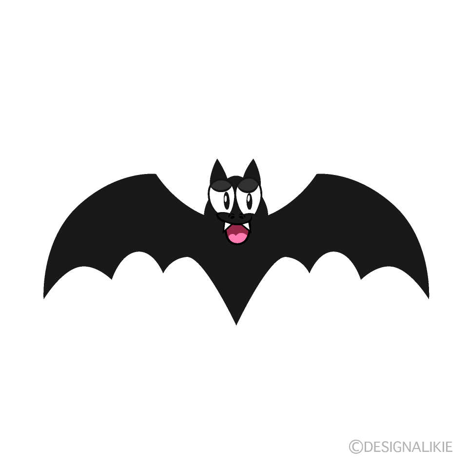 Free Black Bat Smiling Cartoon Image｜Charatoon