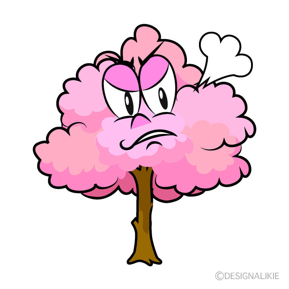 Angry Cherry Tree Cartoon Character Image